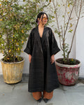 Double-breasted coat - charcoal and brown