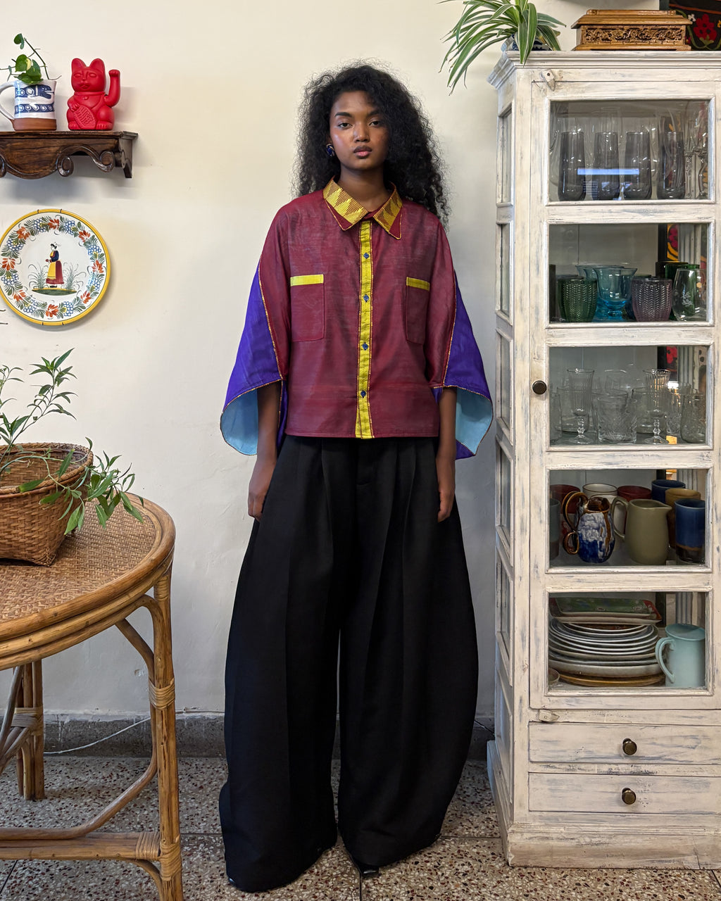 Reversible bloom shirt - color block