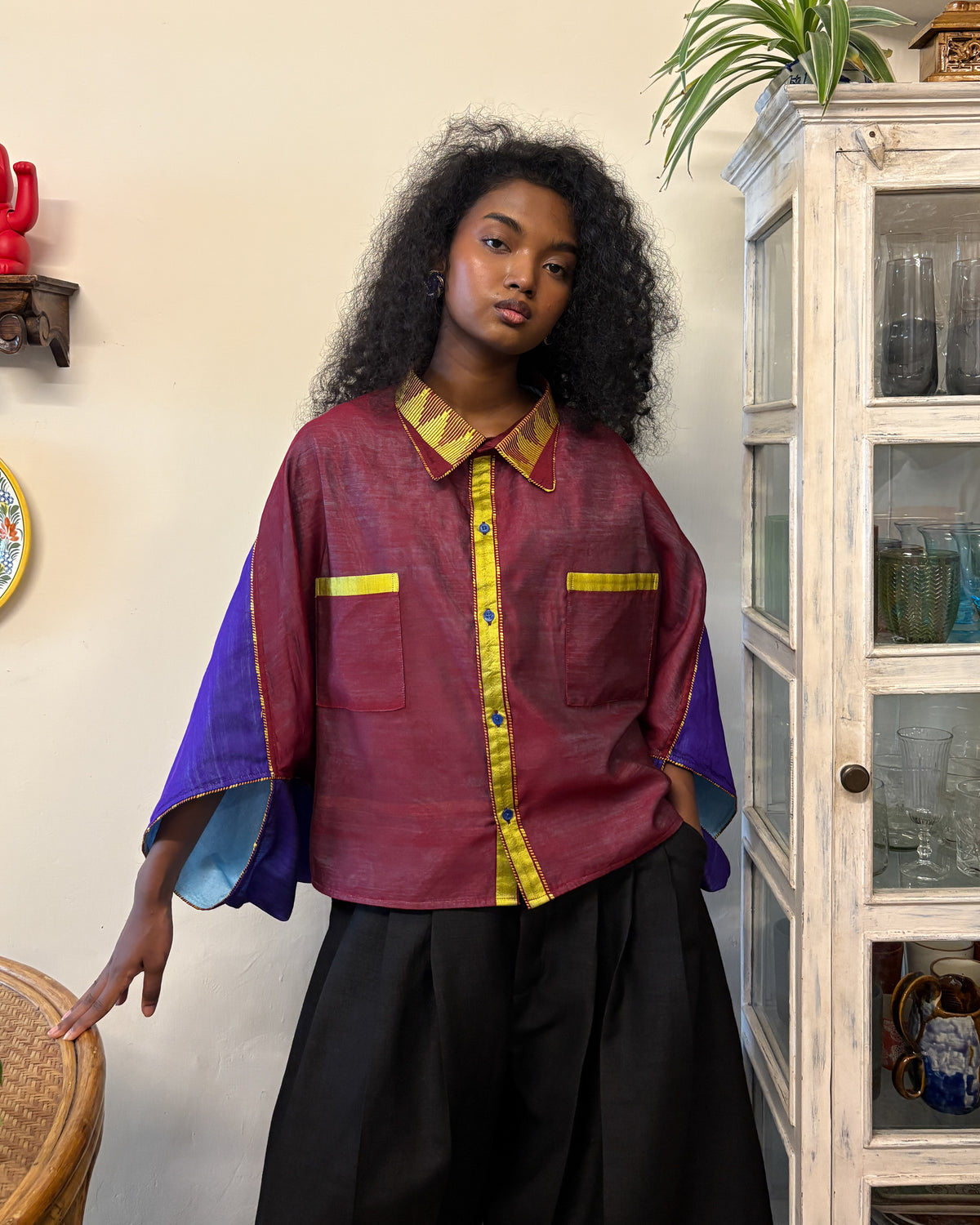 Reversible bloom shirt - color block