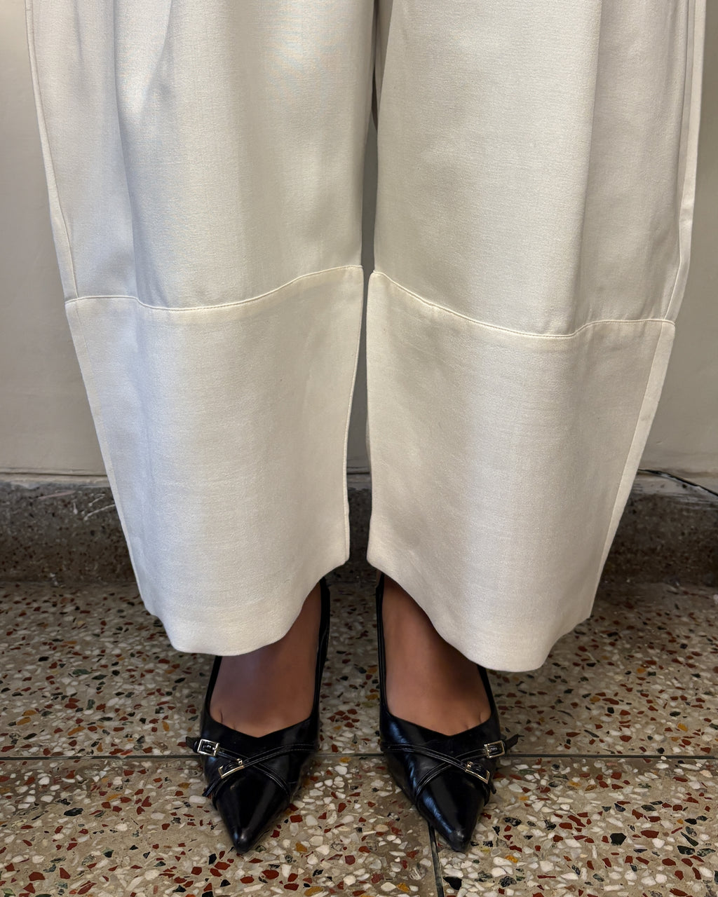 Barrel pants - handloom cotton silk (white)
