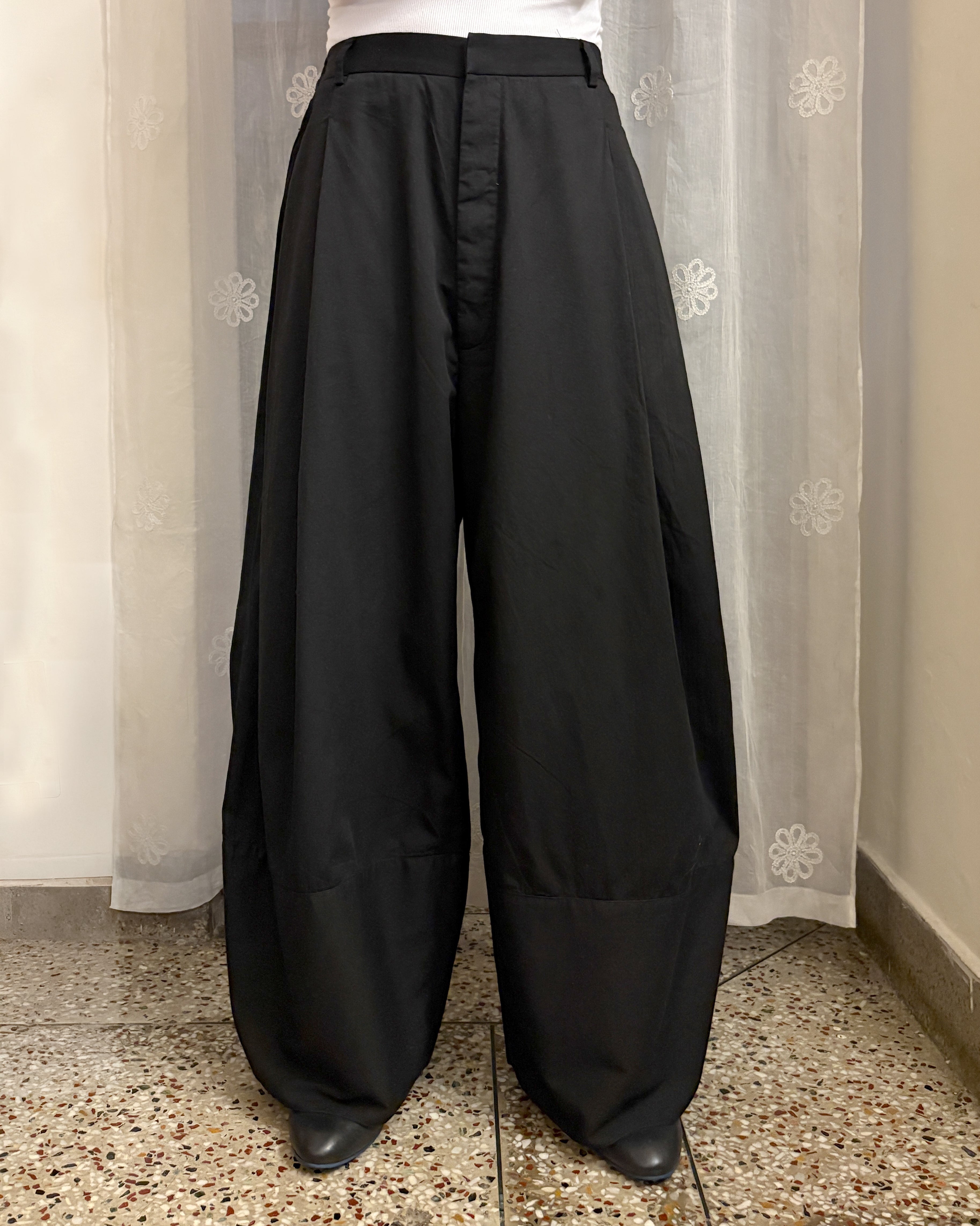 Barrel pants - pure cotton twill (black)
