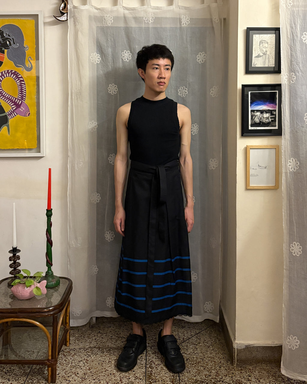 One-of-one wrap skirt - reversible