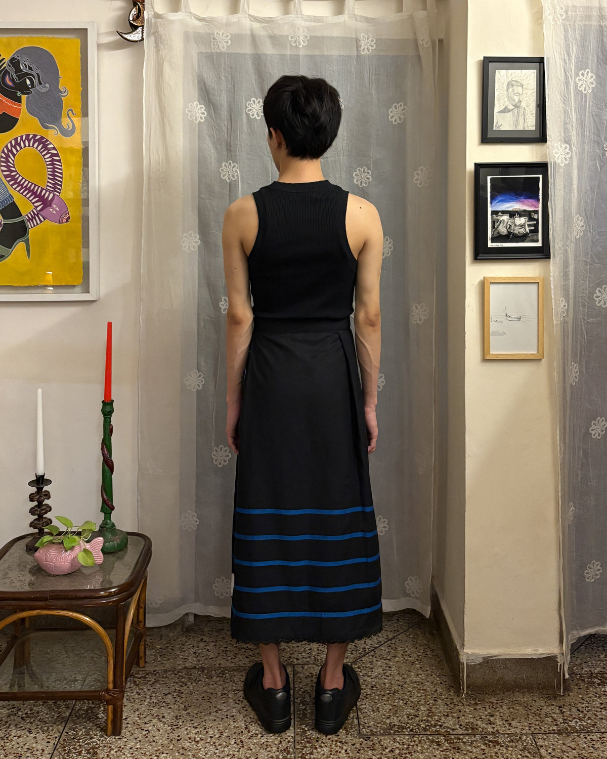 One-of-one wrap skirt - reversible