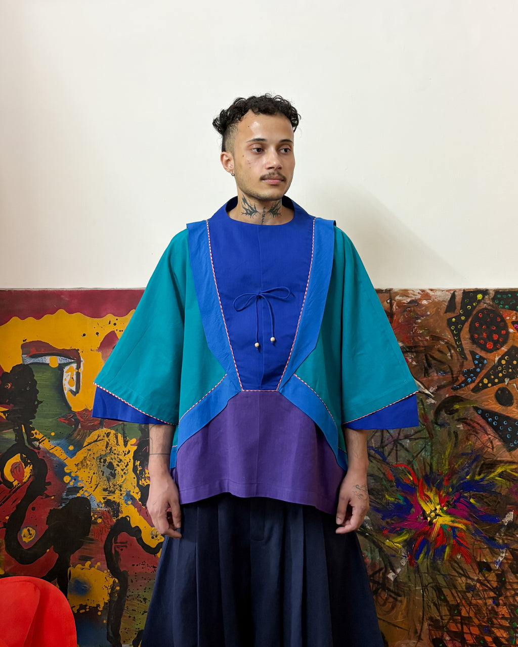 Tinker top - blue bib