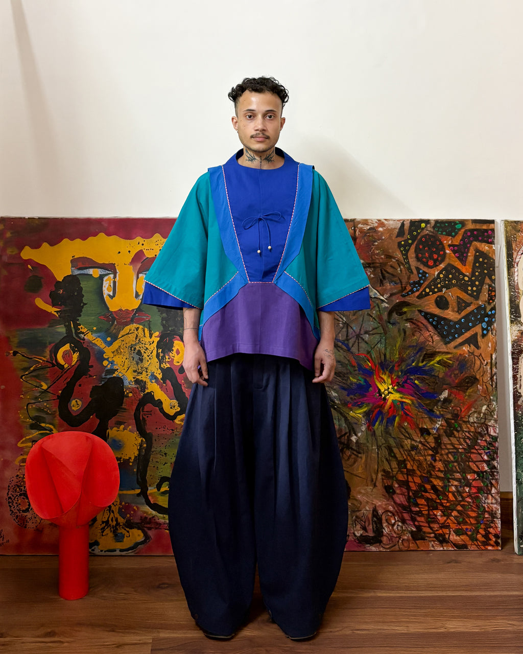 Tinker top - blue bib