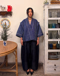 Box shacket - handloom cotton silk (deep navy)